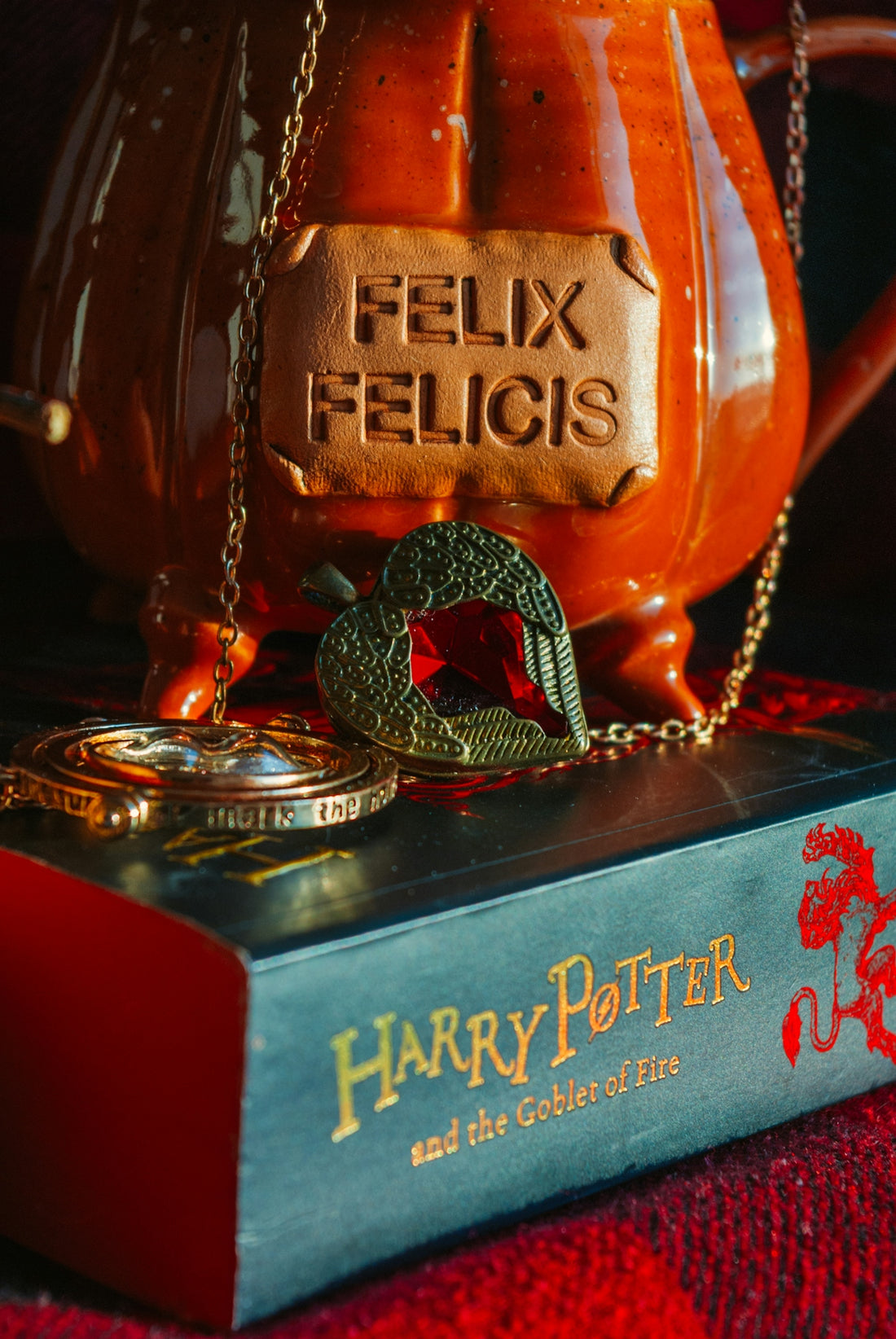 a harry potter book with a teapot on top of it