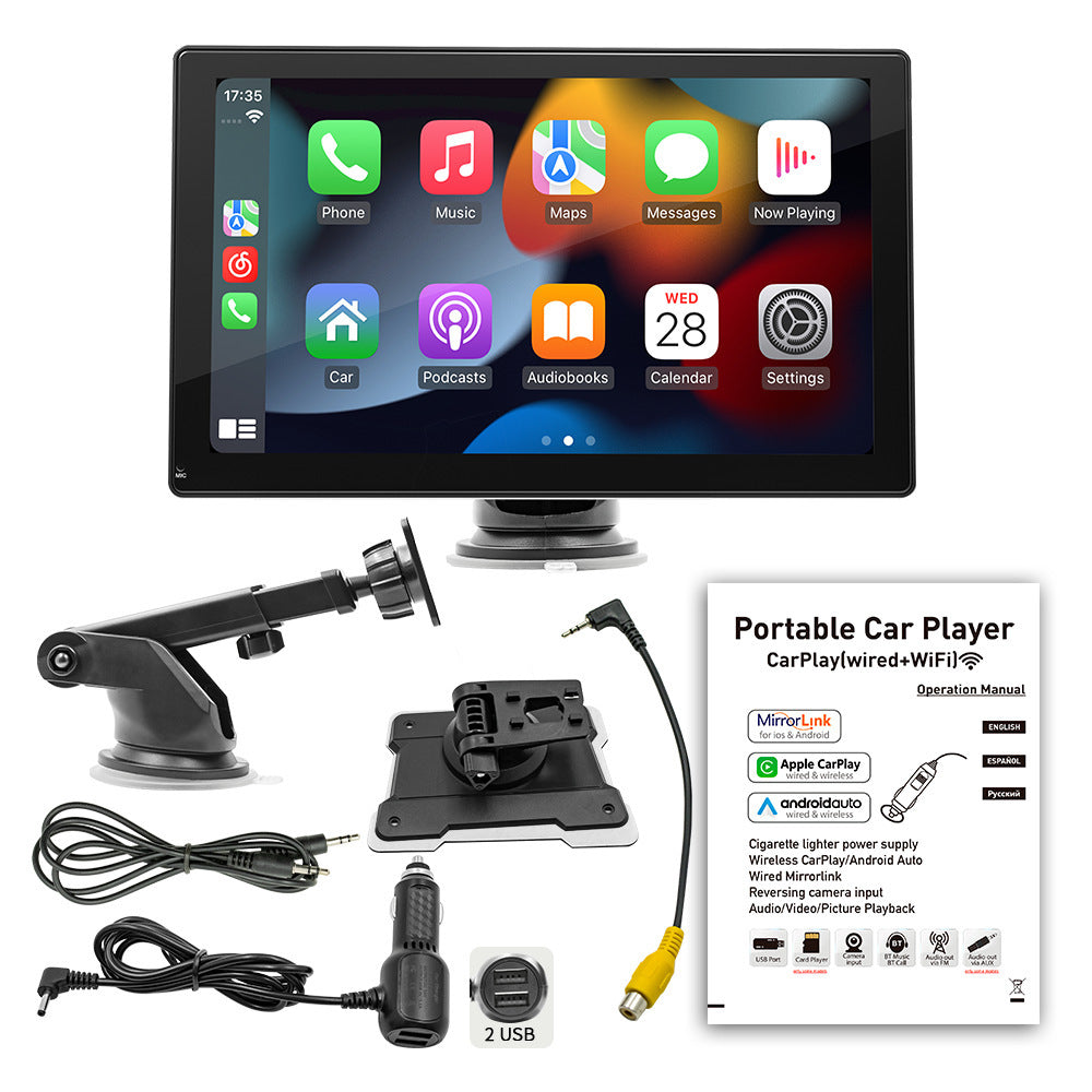 Cross-border 9-inch Portable Carplay Central Control Large Screen Vehicle Navigation WiFi Internet Access Car Bluetooth Radio