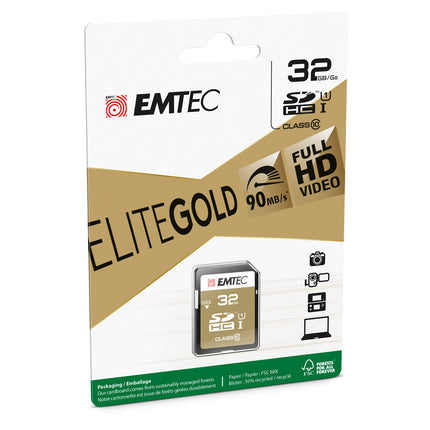 EMTEC 32GB UHS-I U1 EliteGold SD Memory Card