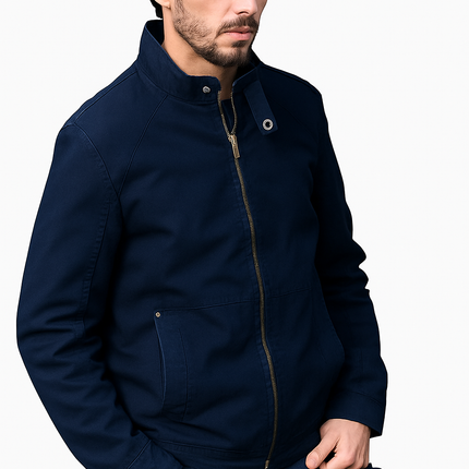 Mens Military Field Jacket Lightweight Cotton Outdoor Navy Blue Size S