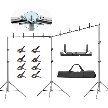 EMART 6x3m Pro Photo Studio Backdrop Stand Kit with Clamps & Bag