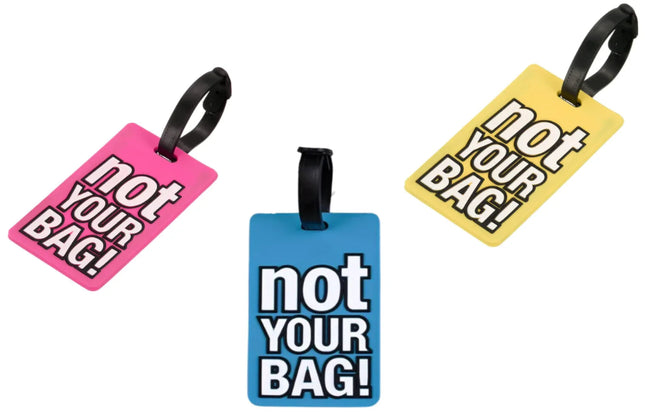 Not Your Bag Cute Travel Luggage Tags For Suitcase Laptop Bag School Bag 3 Pack