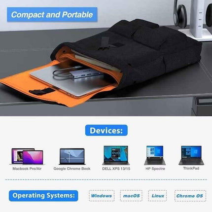 USB-C Laptop Dock with 4K HDMI USB 3 SD/TF Readers 6-in-1 for Mac Windows Linux