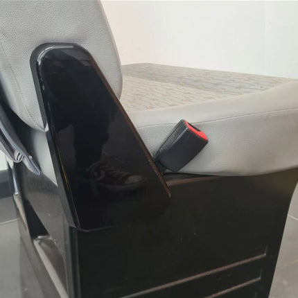 For VW T5, T5.1 Twin Seat Hinge Covers – Piano Black Finish for Transporter Interior Styling Upgrade