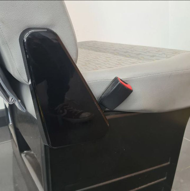For VW T5, T5.1 Twin Seat Hinge Covers – Piano Black Finish for Transporter Interior Styling Upgrade