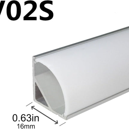 LED Aluminum Profile V Shape 3.3ft Silver Thicker Channel 5 Pack LightingWill
