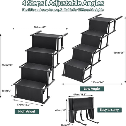 Fellie Foldable Dog Ramp, 2-Height Adjustable, Non-Slip, 176LBS Max