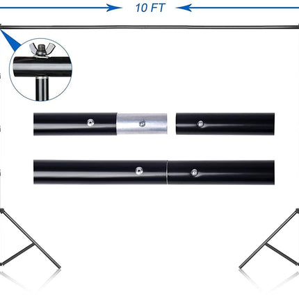Backdrop Stand Kit with Clamps 10x8.5 ft  and Carry Bag Emart Frame Only
