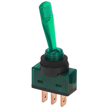 Maplin SPST Illuminated Toggle Switch - Green