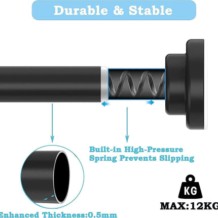 Shower Curtain Rod Extendable Stainless Steel No Rust 90-160cm Window