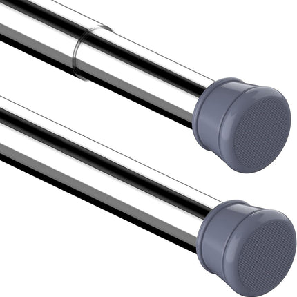 Shower Curtain Rod Extendable No Drill Tension Pole 63-85cm Silver
