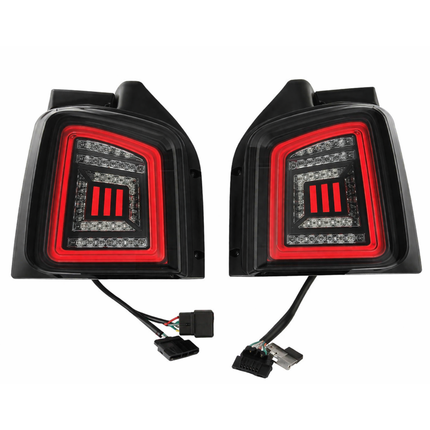For VW T5.1 Transporter MK3.1 Barndoor Smoked Full Frame LED Rear Lights | Van-X