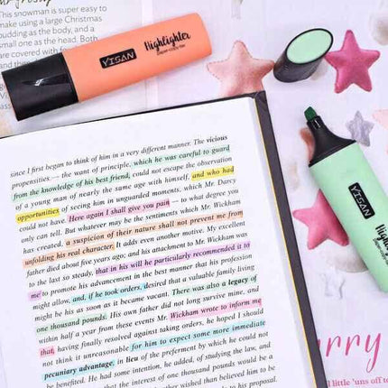 YISAN Bright Pastel Highlighters 6-Color Set for Creative Colourful Marker Set