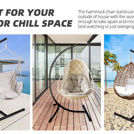 Hammock Chair Stand Only C Shape for Hanging Egg Swing Seat 350lbs GOUTIME