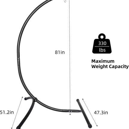 Hammock Chair Stand Only C Shape for Hanging Egg Swing Seat 350lbs GOUTIME