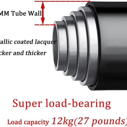 2PCS Extendable Curtain Rods Black Telescopic Spring, 70.5-120CM