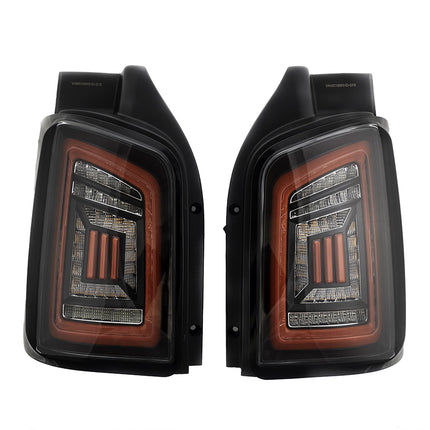 For VW T5 Transporter MK3.1 Van Barndoor LED Rear Lights – Full Frame Clear LED Light Bar | Van-X