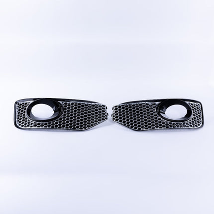 For VW T5.1 Transporter Honeycomb Bumper Grille + Fog Light Trims + Number Plate Trim Matte Chrome Sportline Painted and Ready to Fit