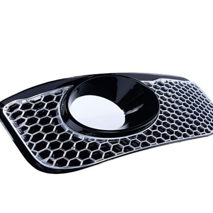 For VW T5 .1 Transporter Honeycomb Sport-Line Front Spoiler Foglight Trims (Matte Chrome)