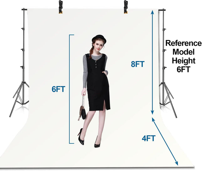 Photography Backdrop Stand 8.5x10ft with 10x12ft White Screen for Studio EMART