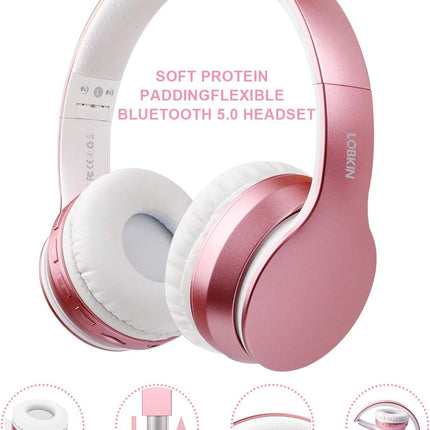 Bluetooth 5.3 Wireless Headphones Over Ear Foldable Stereo Mic LOBKIN