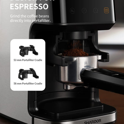 Conical Burr Coffee Grinder Electric 51 Settings with Timer Touchscreen Shardor