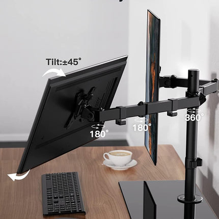 Dual Monitor Stand 13 to 32 Inch Freestanding Dual Arm Adjustable ErGear