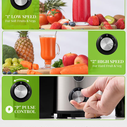 Juicer Machine 800W 3 Speed Control Stainless Steel Extractor SHARDOR