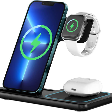 3-in-1 Wireless Charging Station – Fast, Efficient & Multi-Device Compatible