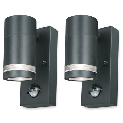 4lite Marinus GU10 Single Direction Outdoor Wall Light with PIR - Anthracite