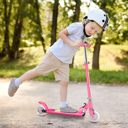 Kids Kick Scooter 2 Wheel Folding with LED Light Up Wheels WheoZ