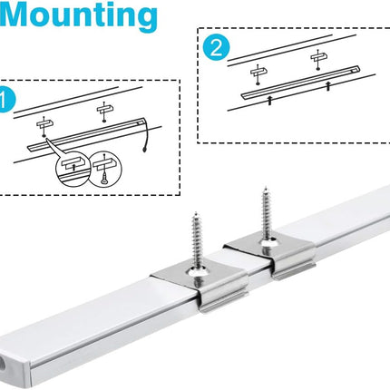 LED Aluminum Profile Channel U Shape 3.3ft Silver Diffuser 6 Pack LightingWill