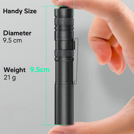 Twinkstar Mini LED Torch Pocket Flashlight Clip 5 Modes 1 AAA Battery Included