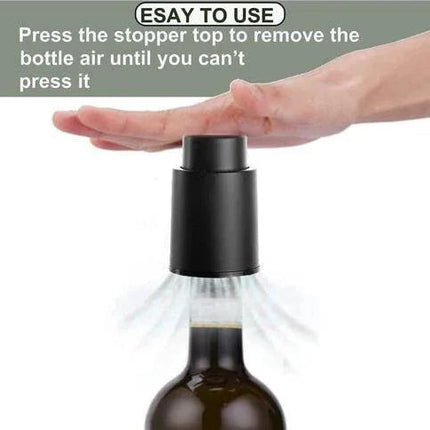 Vacuum Wine Bottle Stopper With Time Recorder Keeps Your Wine Really Fresh 2 Pk