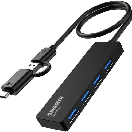 4-Port USB C and A Hub Splitter Ultra Slim Fast 5Gbps data for Mac Windows Linux