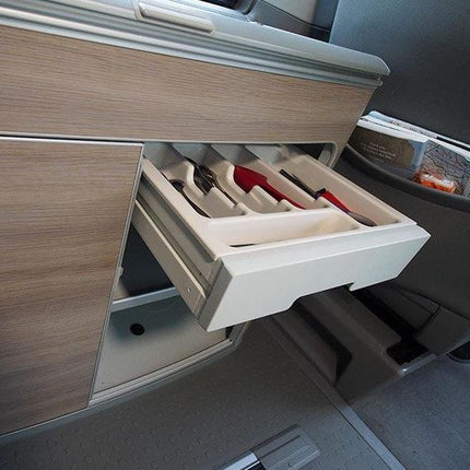 For VW T5 / T5.1 California Camper Cutlery Tray – Van-X Campervan Kitchen Organiser