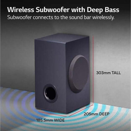 LG SQC1 SOUNDBAR 2.1 160W BLUETOOTH COMPACT WIRELESS SUBWOOFER OPTICAL RRP £179