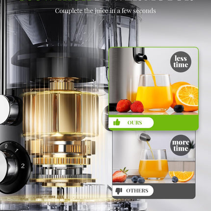 SHARDOR Juicer Machine 800W 3 Speed Stainless Steel Fruit Vegetable