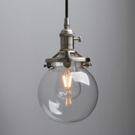 3 Light Pendant Chandelier Vintage Industrial Globe Glass E27 Phansthy