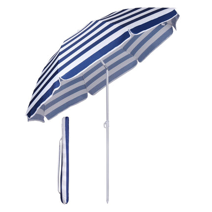 Sekey® 1.6m Tilting Beach Umbrella, UV20+ Sunscreen, Portable with Cover - Blue