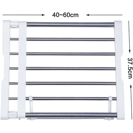 BAOYOUNI Extendable Closet Shelf Rod Organizer, Heavy-Duty Metal Divider 40-60cm