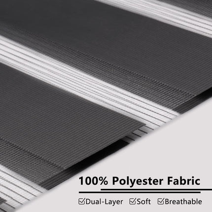 Zebra Roller Blind Day Night Window Blind Light Filtering 60x230cm Dark Grey Kokorona