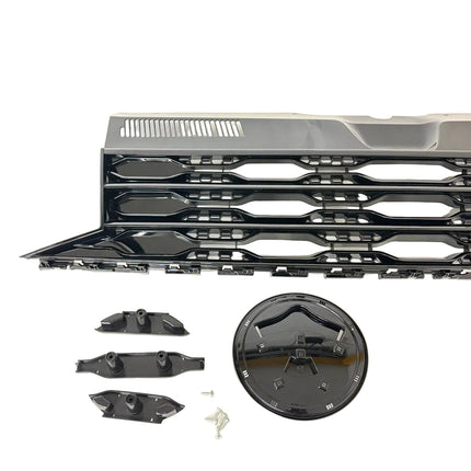 For VW T6 Front R-Line Badgeless Grille - Gloss Black
