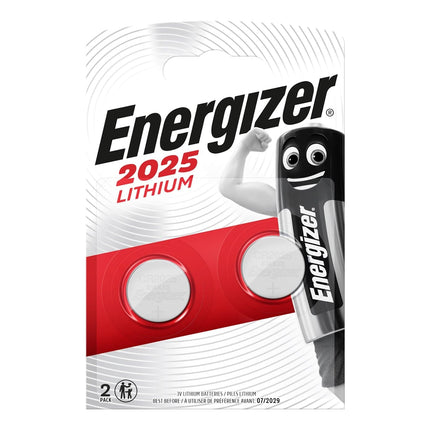 Energizer CR2025 Lithium Coin Cell Batteries - Pack of 2