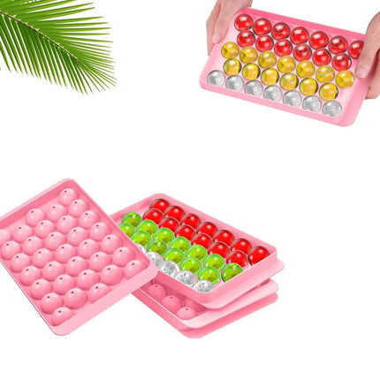 Ice Cube Tray Reusable With Container Scoop & Tongs BPA Free Makes 66 Ice Balls