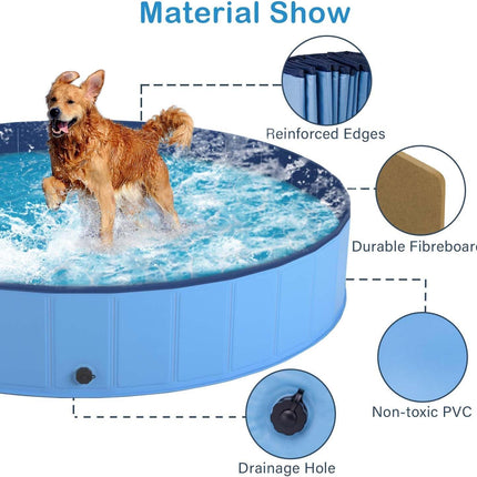 Dog Pool Foldable Pet Bath Tub Durable Outdoor Paddling Pool