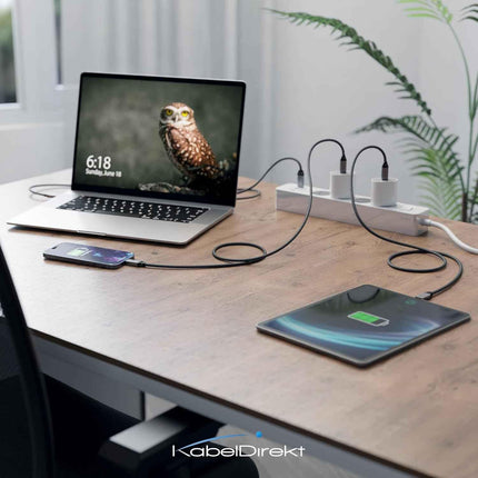 USB C Cable for Fast Charging - Break-Resistant Metal Plugs + Nylon Braiding 0.6m
