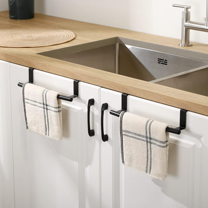 Over The Door Towel Bar Towel Rack Kitchen Bathroom Over Cabinet Set of 2 KES