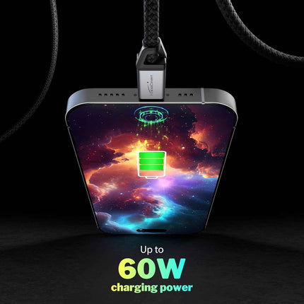 USB C Cable for Fast Charging - Break-Resistant Metal Plugs + Nylon Braiding 1.5m
