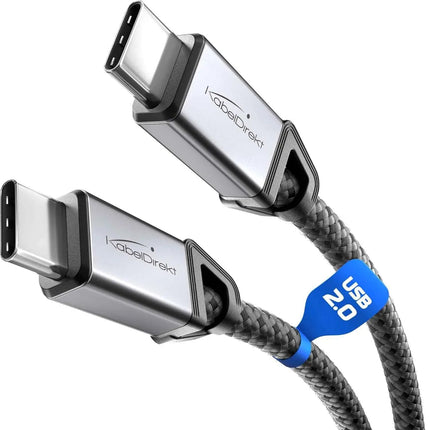 USB C Cable for Fast Charging - Break-Resistant Metal Plugs + Nylon Braiding 0.6m